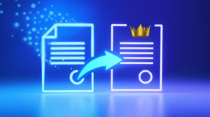 An illustration representing canonicalization, where one page is designated as the primary version over a duplicate.