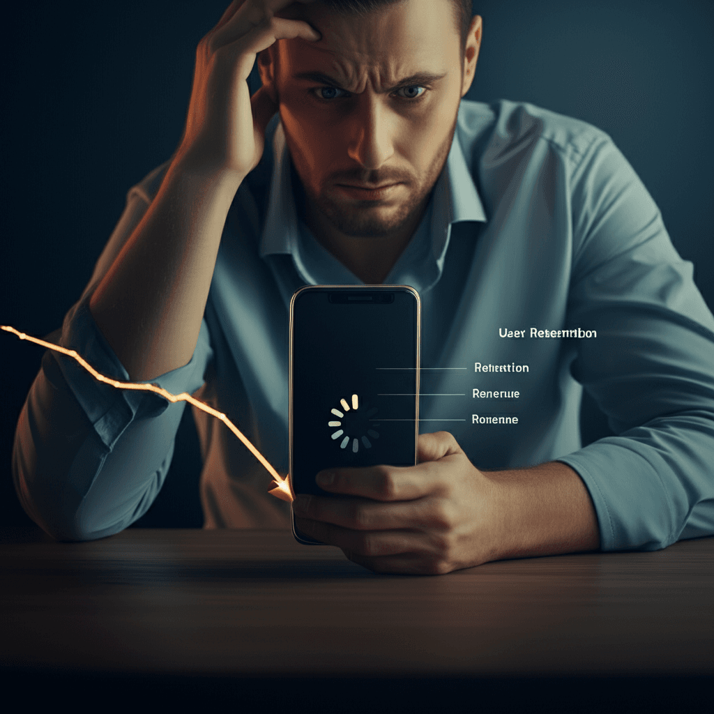 A graph showing user retention dropping as app load time increases.