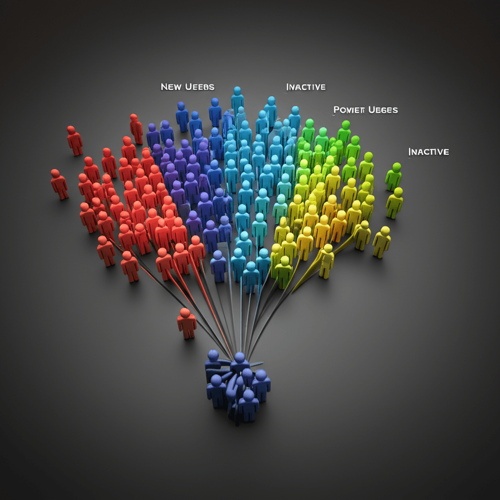A diagram illustrating audience segmentation for personalized push notifications.