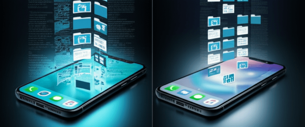 A diagram illustrating image compression and code minification for mobile apps.