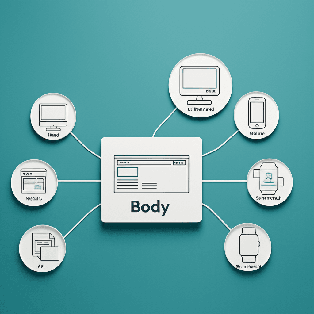 Diagram illustrating how a headless CMS decouples the content backend from the presentation frontend.