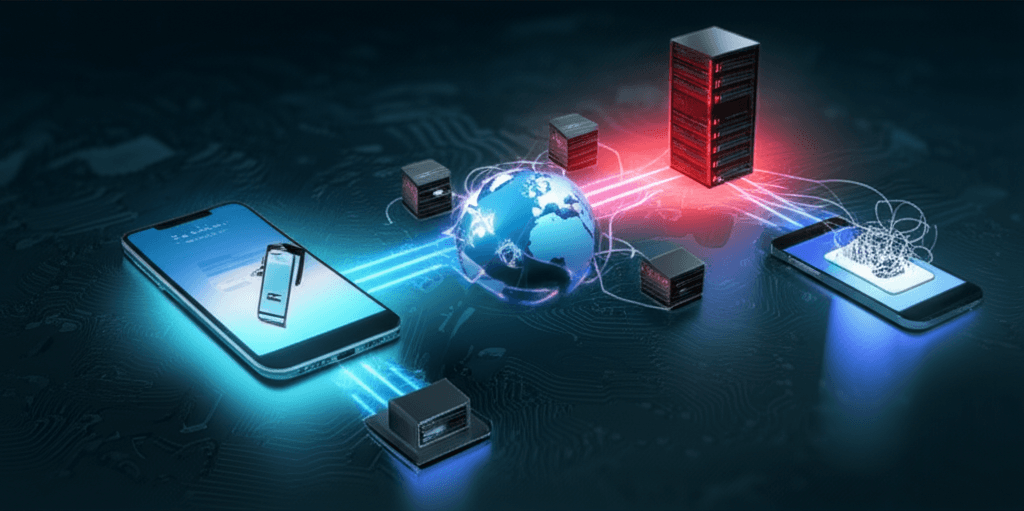 A flowchart showing an optimized API request using a Content Delivery Network.