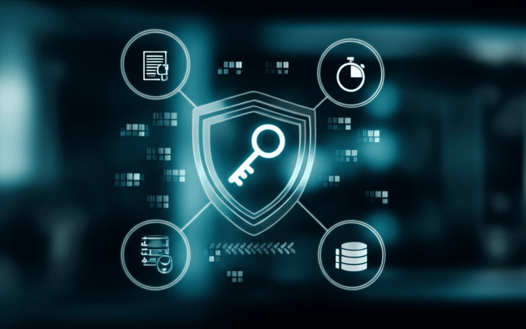 Icons representing best practices for API security and efficiency.