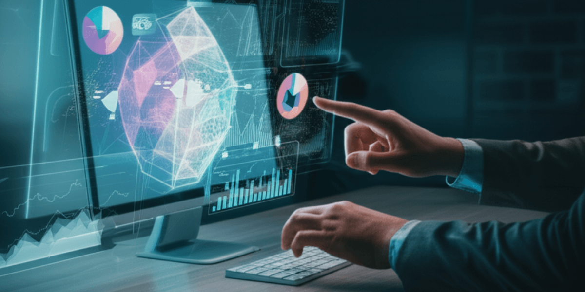 A photorealistic, wide-angle shot of a user interacting with a&hellip;