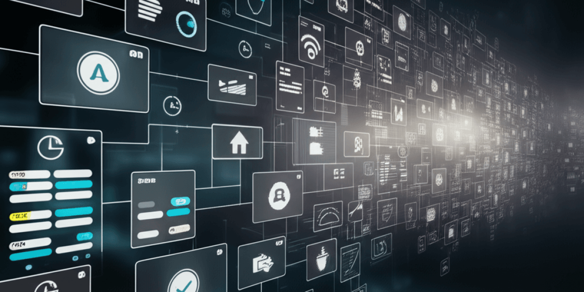 A digital art collage showing interconnected UI components like buttons,&hellip;