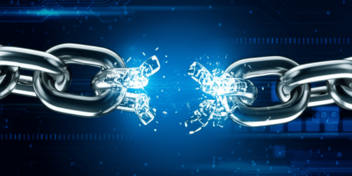 A broken chain link being repaired, symbolizing fixing 404 errors and redirect chains for SEO.