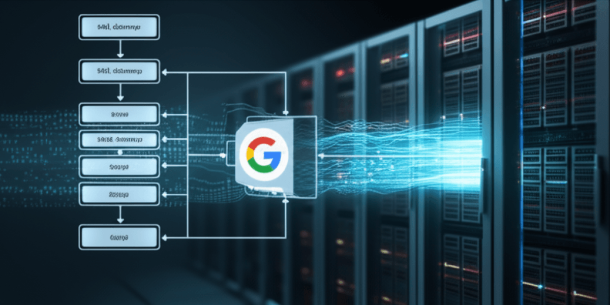 A diagram showing an XML Sitemap being submitted to Google Search Console for indexing.