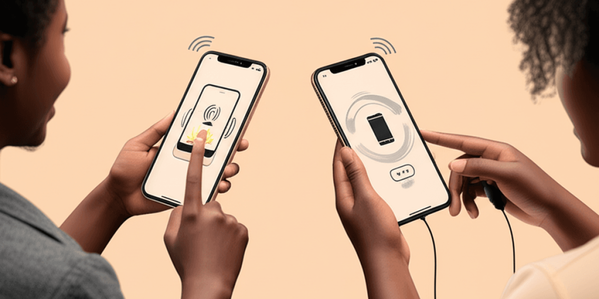 A group of diverse individuals using accessible features on their mobile phones.