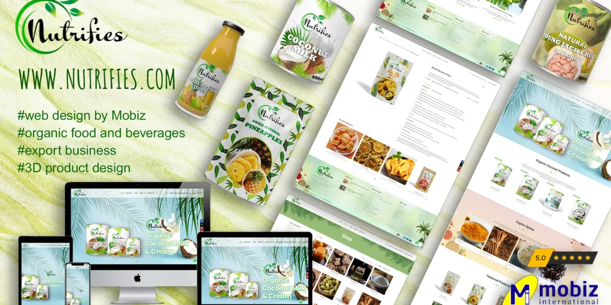 nutrifies organic food export website design sri lanka copy