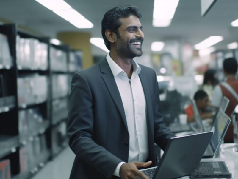 web developer in sri lanka web developer in sri lanka smiling and working inside a business location